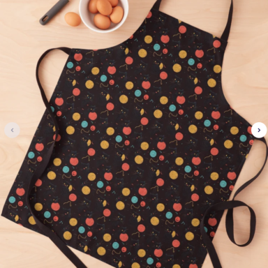 Halloween Black Cats Playing with Yarn Retro Pattern Apron